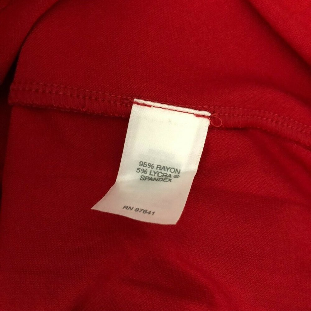J Jill Wearever T Shirt Shift Dress Pleat Short Sleeve Stretch Red XSP Petite - Picture 4 of 5